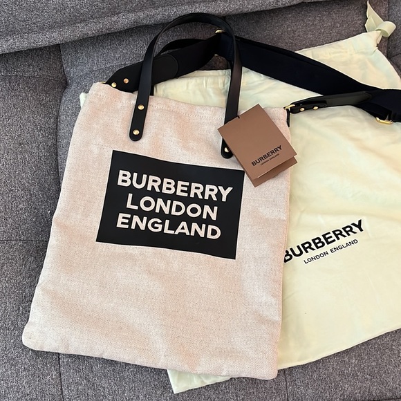 Authentic Burberry Logo Cotton Canvas Crossbody - Picture 5 of 6